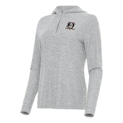 Anaheim Ducks - Antigua Women's Daybreak Quarter-Zip Hoodie Heather Gray