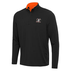 Anaheim Ducks - Antigua Content Quarter-Zip Pullover Top Black/Orange