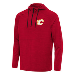 Calgary Flames - Antigua Spikes Quarter-Zip Hoodie Heather Red