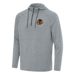 Chicago Blackhawks Antigua Spikes Quarter-Zip Hoodie Heather Gray