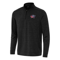 Columbus Blue Jackets - Antigua Bright Quarter-Zip Top Heather Black