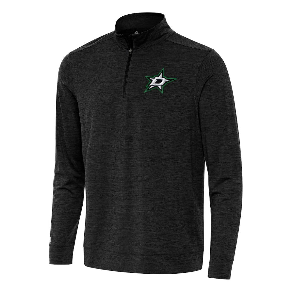 Dallas Stars - Antigua Bright Quarter-Zip Top Heather Black