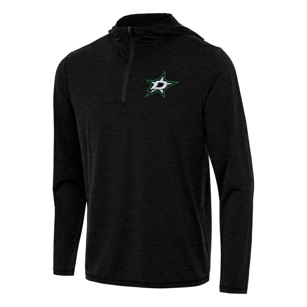 Dallas Stars - Antigua Tidy Quarter-Zip Hoodie Heather Black