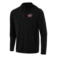 Columbus Blue Jackets - Antigua Tidy Quarter-Zip Hoodie Heather Black