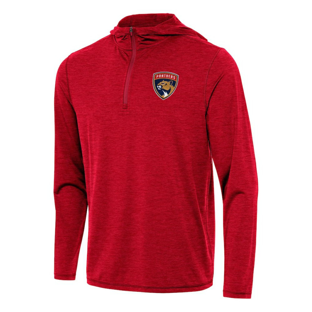 Florida Panthers - Antigua Tidy Quarter-Zip Hoodie Heather Red