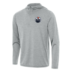 Edmonton Oilers - Antigua Tidy Quarter-Zip Hoodie Heather Gray