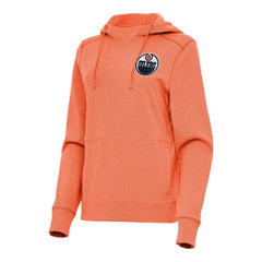 Edmonton Oilers - Antigua Women's Justice Pullover Hoodie Heather Orange