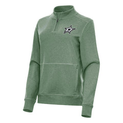 Dallas Stars - Antigua Women's Crush Quarter-Zip Fleece Sweatshirt Hunter Green