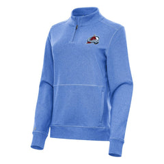 Colorado Avalanche - Antigua Women's Crush Quarter-Zip Fleece Sweatshirt Heather Royal