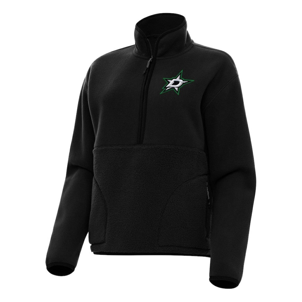 Dallas Stars - Antigua Women's Figure Half-Zip Pullover Sweatshirt Black