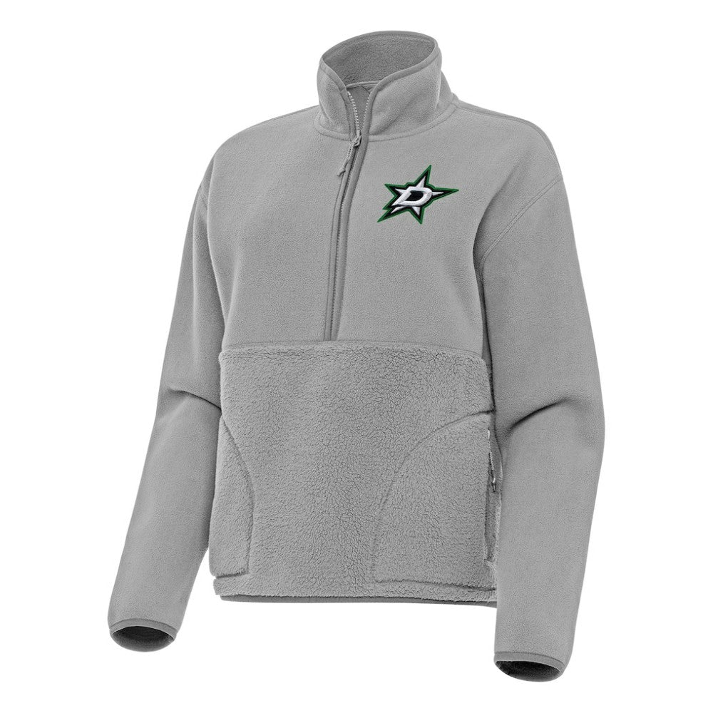 Dallas Stars - Antigua Women's Figure Half-Zip Pullover Sweatshirt Gray