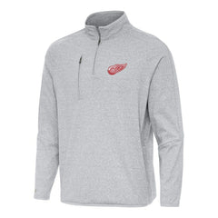 Detroit Red Wings - Antigua Certain Quarter-Zip Tri-Blend Sweatshirt Heather Gray