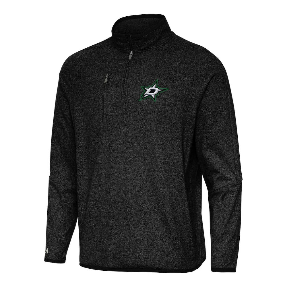 Dallas Stars - Antigua Certain Quarter-Zip Tri-Blend Sweatshirt Heather Black