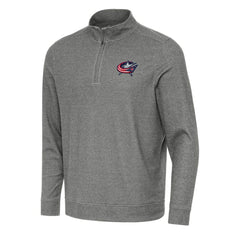 Columbus Blue Jackets - Antigua Subtle Quarter-Zip Sweatshirt Heather Black