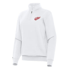 Detroit Red Wings - Antigua Women's Victory Quarter-Zip Sweatshirt White