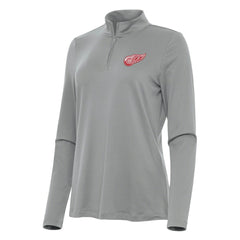 Detroit Red Wings - Antigua Women's Reprocess Quarter-Zip Top Gray