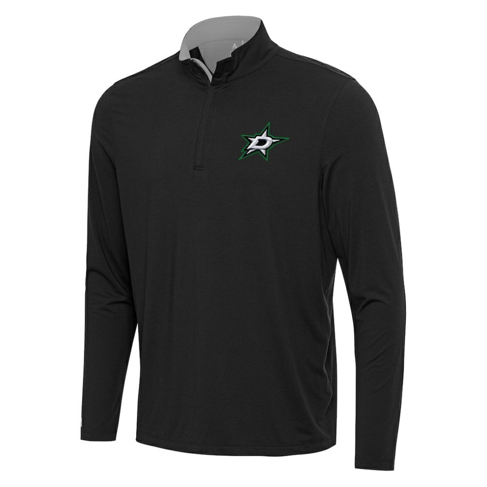 Dallas Stars - Antigua Content Quarter-Zip Pullover Top Black/Gray
