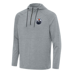 Edmonton Oilers - Antigua Spikes Quarter-Zip Hoodie Heather Gray