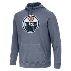 Edmonton Oilers - Antigua Cloud Pullover Hoodie Heather Navy