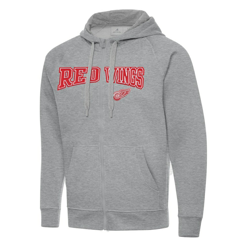 Detroit Red Wings - Antigua Big & Tall Victory Full-Zip Hoodie Heather Gray