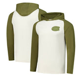 Montreal Canadiens - Antigua Intrepid Sand Raglan Long Sleeve Hoodie T-Shirt Cream/Olive