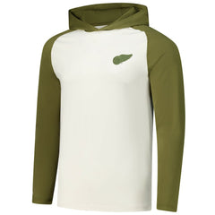 Detroit Red Wings - Antigua Intrepid Sand Raglan Long Sleeve Hoodie T-Shirt Cream/Olive