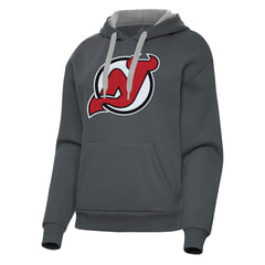 New Jersey Devils - Antigua Women's Victory Pullover Hoodie Charcoal
