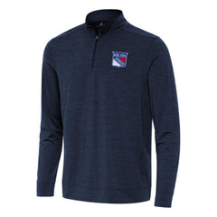New York Rangers Antigua Bright Quarter-Zip Top Heather Navy