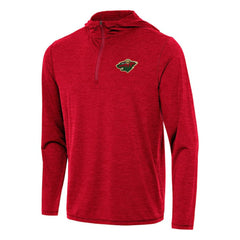 Minnesota Wild - Antigua Tidy Quarter-Zip Hoodie Heather Red