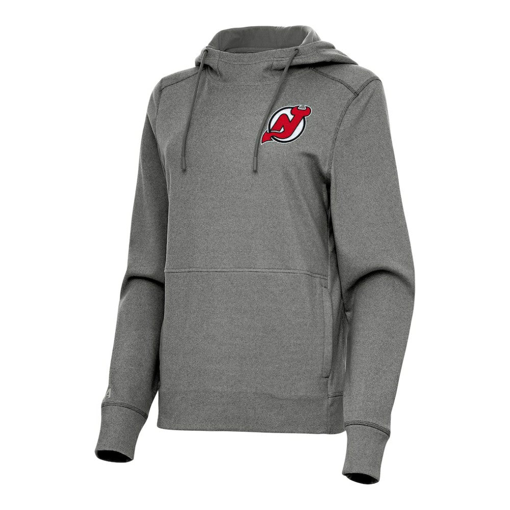 New Jersey Devils - Antigua Women's Justice Pullover Hoodie Heather Black