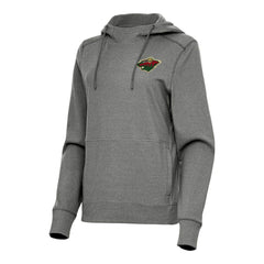 Minnesota Wild - Antigua Women's Justice Pullover Hoodie Heather Black