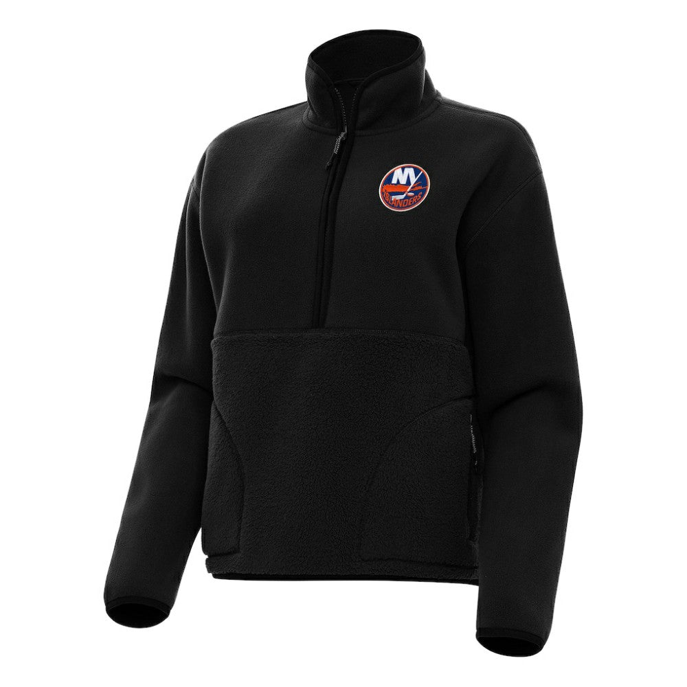 New York Islanders - Antigua Women's Figure Half-Zip Pullover Sweatshirt Black