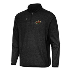 Minnesota Wild - Antigua Certain Quarter-Zip Tri-Blend Sweatshirt Heather Black