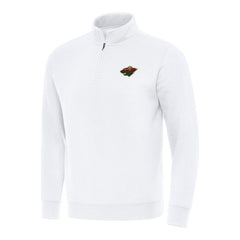Minnesota Wild - Antigua Victory Quarter-Zip Mock Sweatshirt White