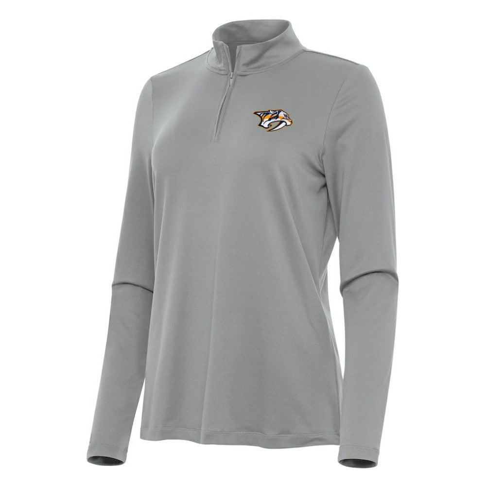 Nashville Predators - Antigua Women's Reprocess Quarter-Zip Top Gray