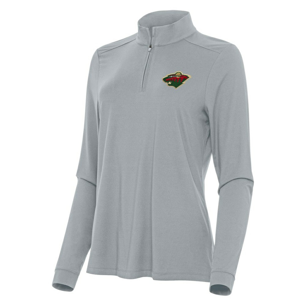 Minnesota Wild - Antigua Women's Intent Quarter-Zip Top Gray