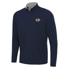 Nashville Predators - Antigua Content Quarter-Zip Pullover Top Navy/Gray