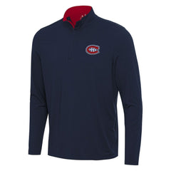 Montreal Canadiens - Antigua Content Quarter-Zip Pullover Top Navy/Red
