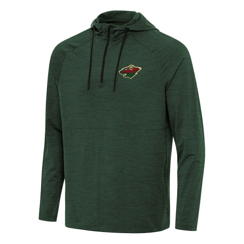 Minnesota Wild - Antigua Spikes Quarter-Zip Hoodie Hunter Green