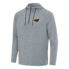 Minnesota Wild - Antigua Spikes Quarter-Zip Hoodie Heather Gray