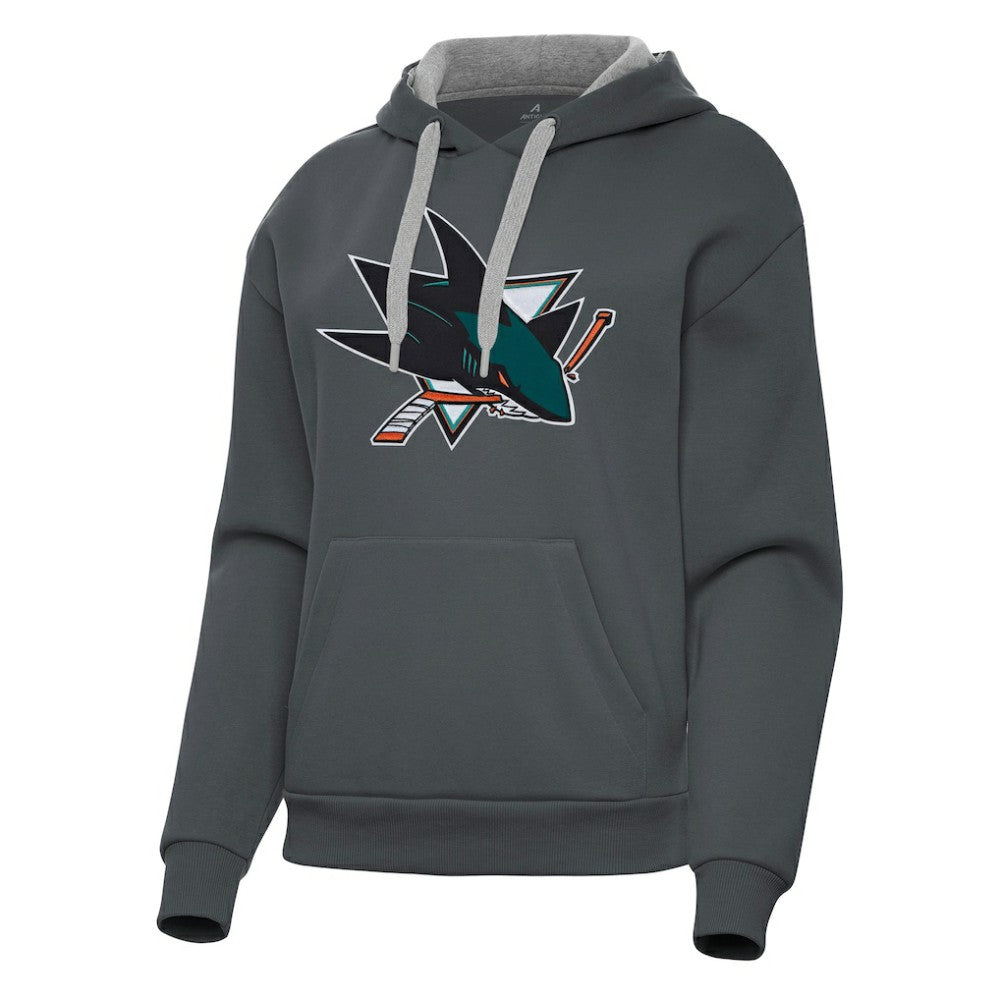 San Jose Sharks - Antigua Women's Victory Pullover Hoodie Charcoal