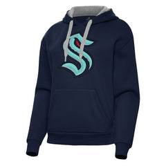 Seattle Kraken Antigua Women's Victory Pullover Hoodie Deep Sea Blue
