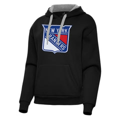New York Rangers Antigua Women's Victory Pullover Hoodie Black