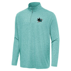 San Jose Sharks - Antigua Hunk Quarter-Zip Top Heather Aqua