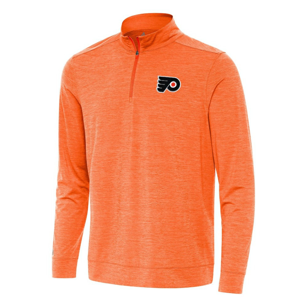 Philadelphia Flyers - Antigua Bright Quarter-Zip Top Heather Orange