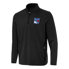New York Rangers Antigua Perilous Quarter-Zip Sweatshirt Black