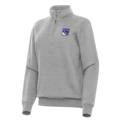 New York Rangers Antigua Women's Victory Quarter-Zip Sweatshirt Heather Gray