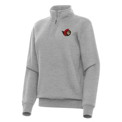 Ottawa Senators - Antigua Women's Victory Quarter-Zip Sweatshirt Heather Gray