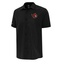 Ottawa Senators - Antigua Activate Woven Short Sleeve Button-Up Shirt Black