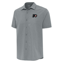 Philadelphia Flyers - Antigua Activate Woven Short Sleeve Button-Up Shirt Gray